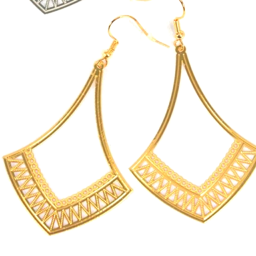Gold Filigree Stainless Steel Earrings